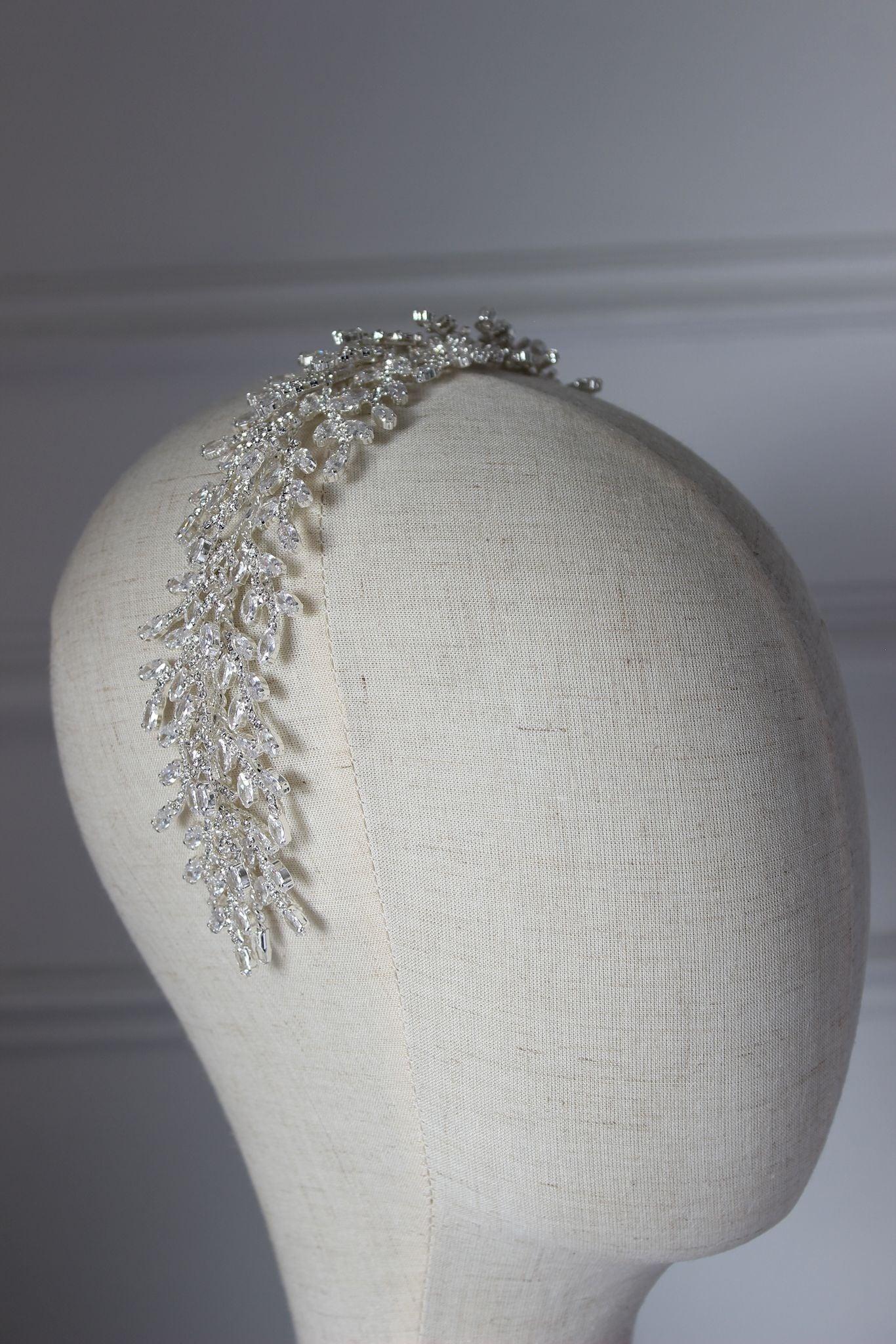 Nora silver crystal bridal headpiece
