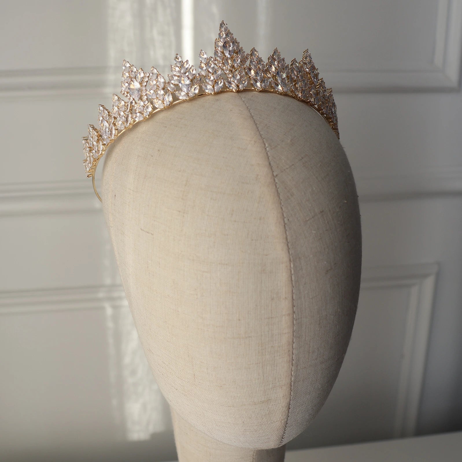Nova gold crystal bridal tiara