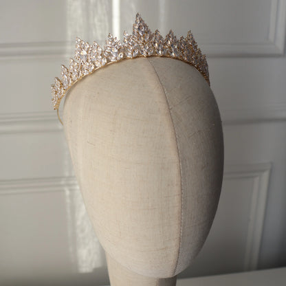Nova gold crystal bridal tiara