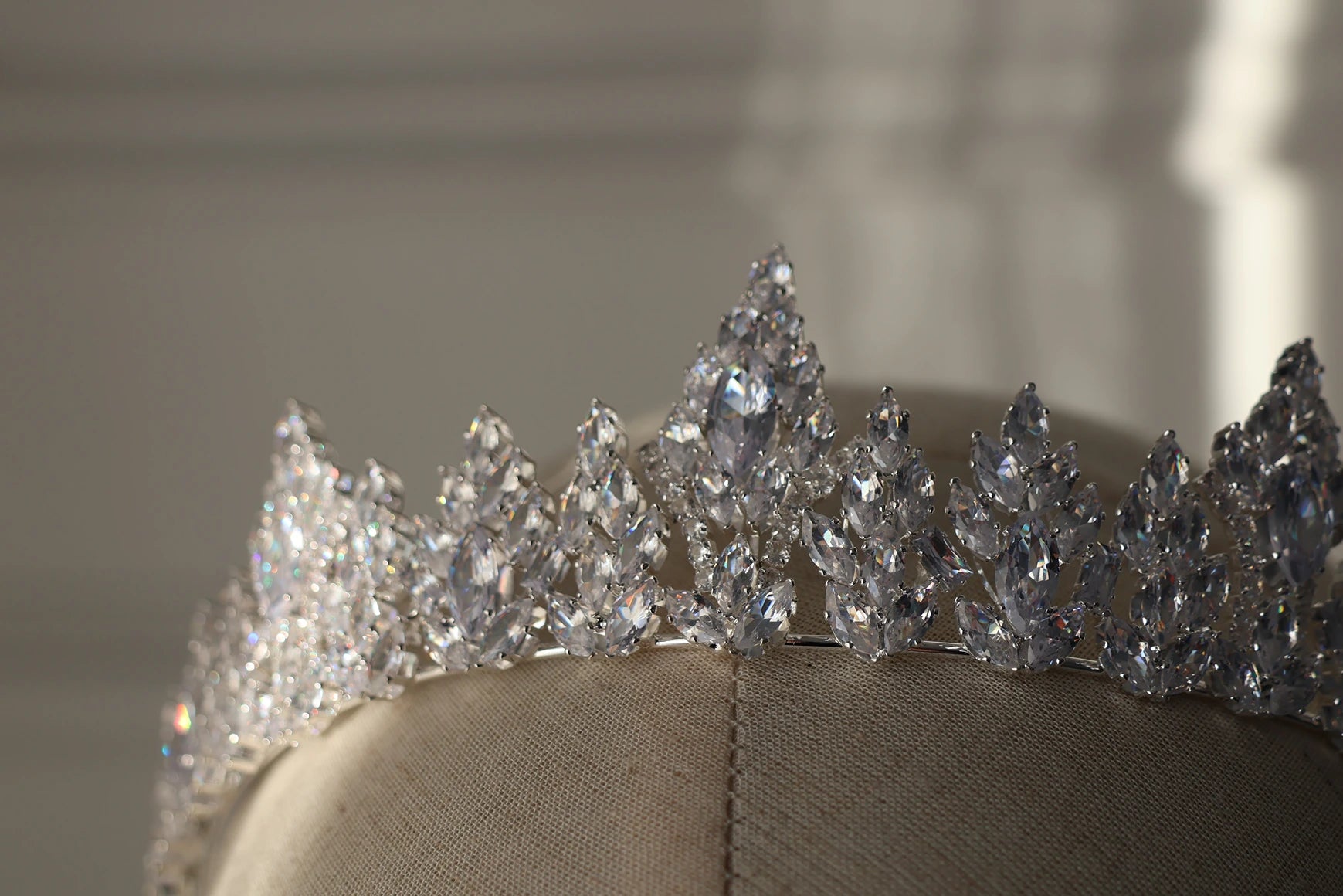 Nova medium crystal wedding tiara in silver
