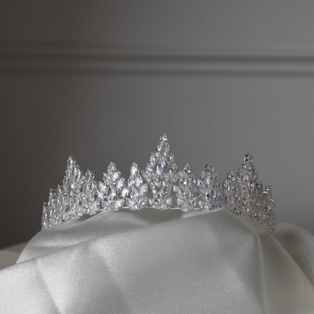 nova medium silver bridal tiara
