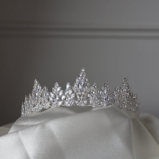 nova medium silver bridal tiara