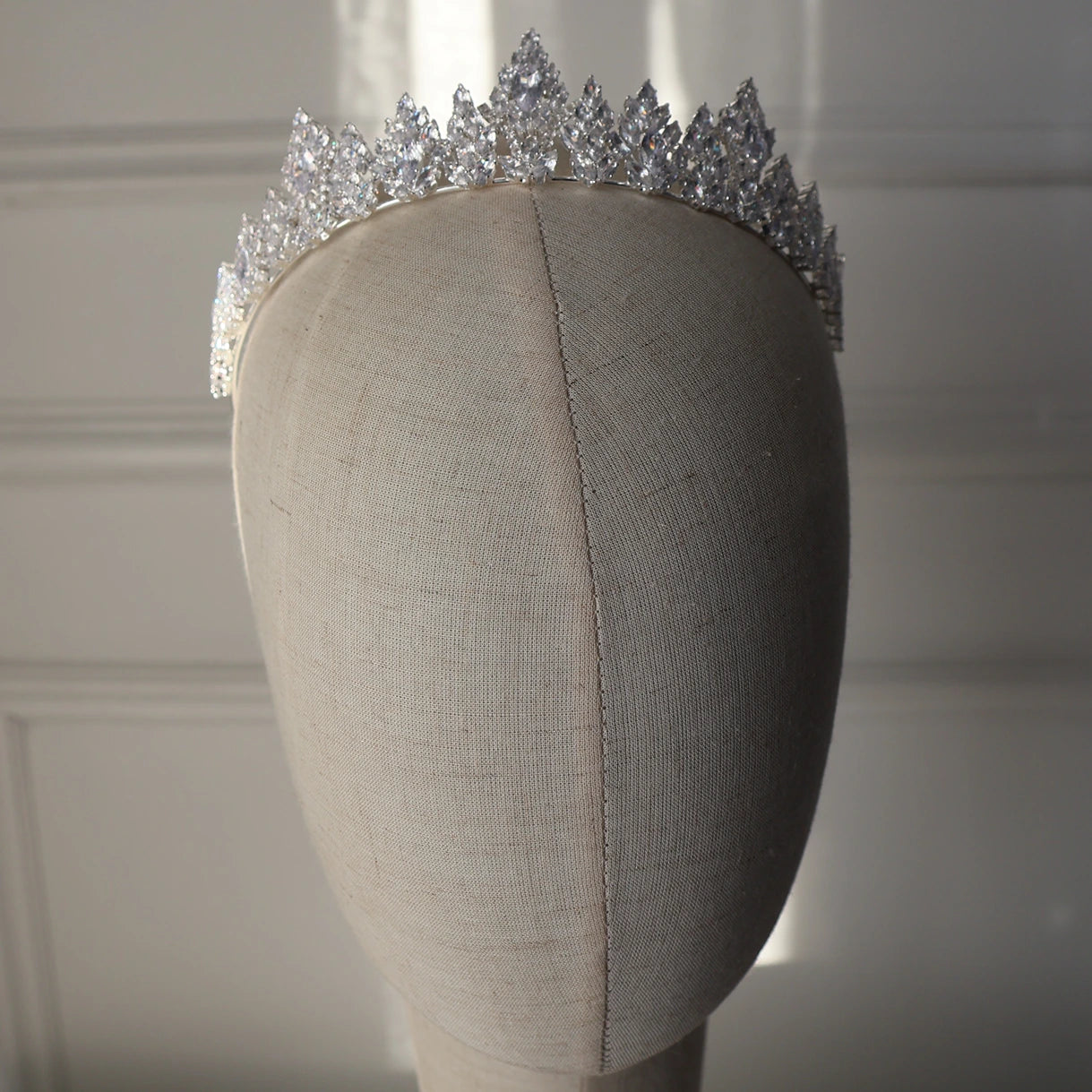 Nova medium silver wedding tiara with crystal detailing