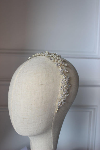 Olivia silver bridal headpiece