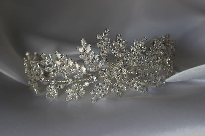 Olivia silver bridal headpiece