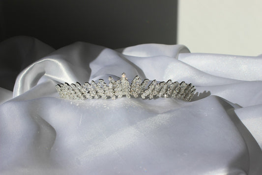 Paris silver bridal tiara with cz stones