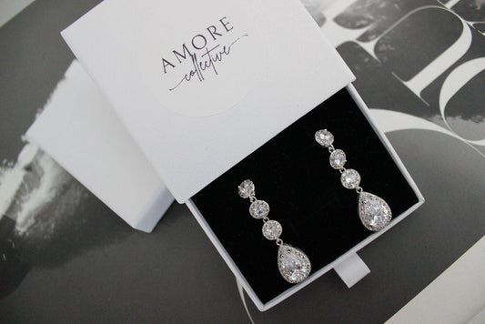 Phoebe cubic zirconia drop earrings
