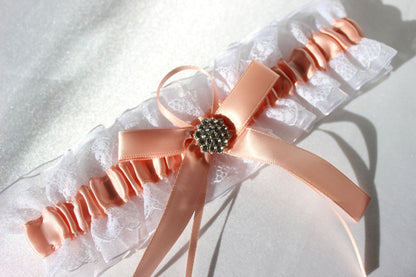 Pink Wedding Garter with lace