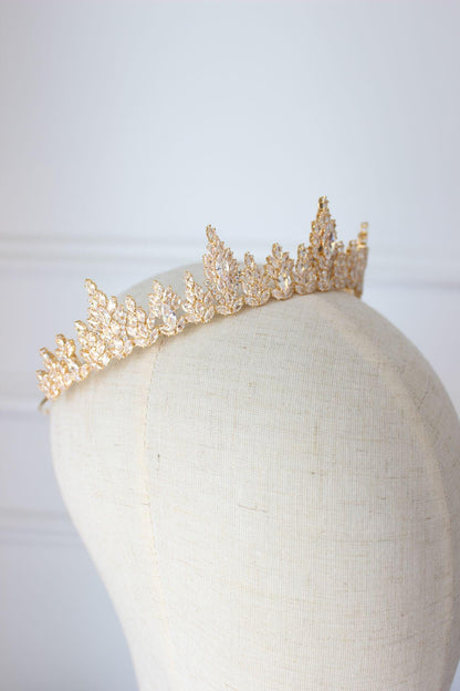 Gold Bridal Tiara on mannequin