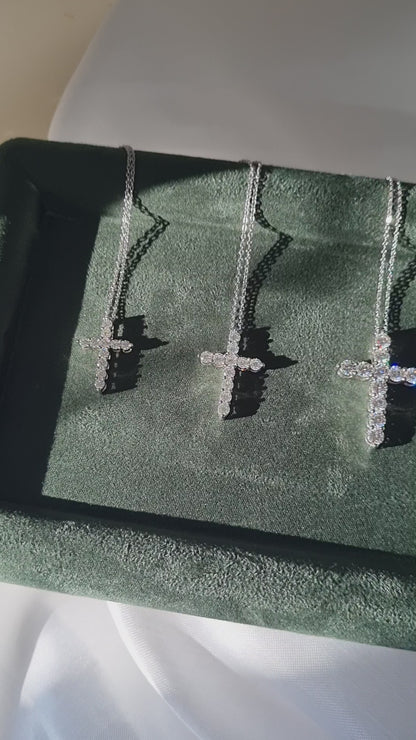 Tia Silver Cross Wedding Necklace