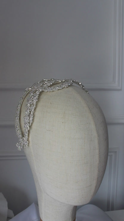 "ATHENA" Bridal Headpiece - Silver
