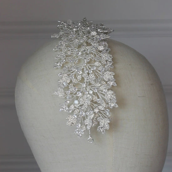 "LUNA" Silver Crystal Bridal Headpiece