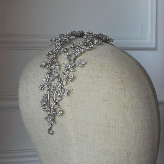 "NADIA" Silver Crystal Bridal Headpiece