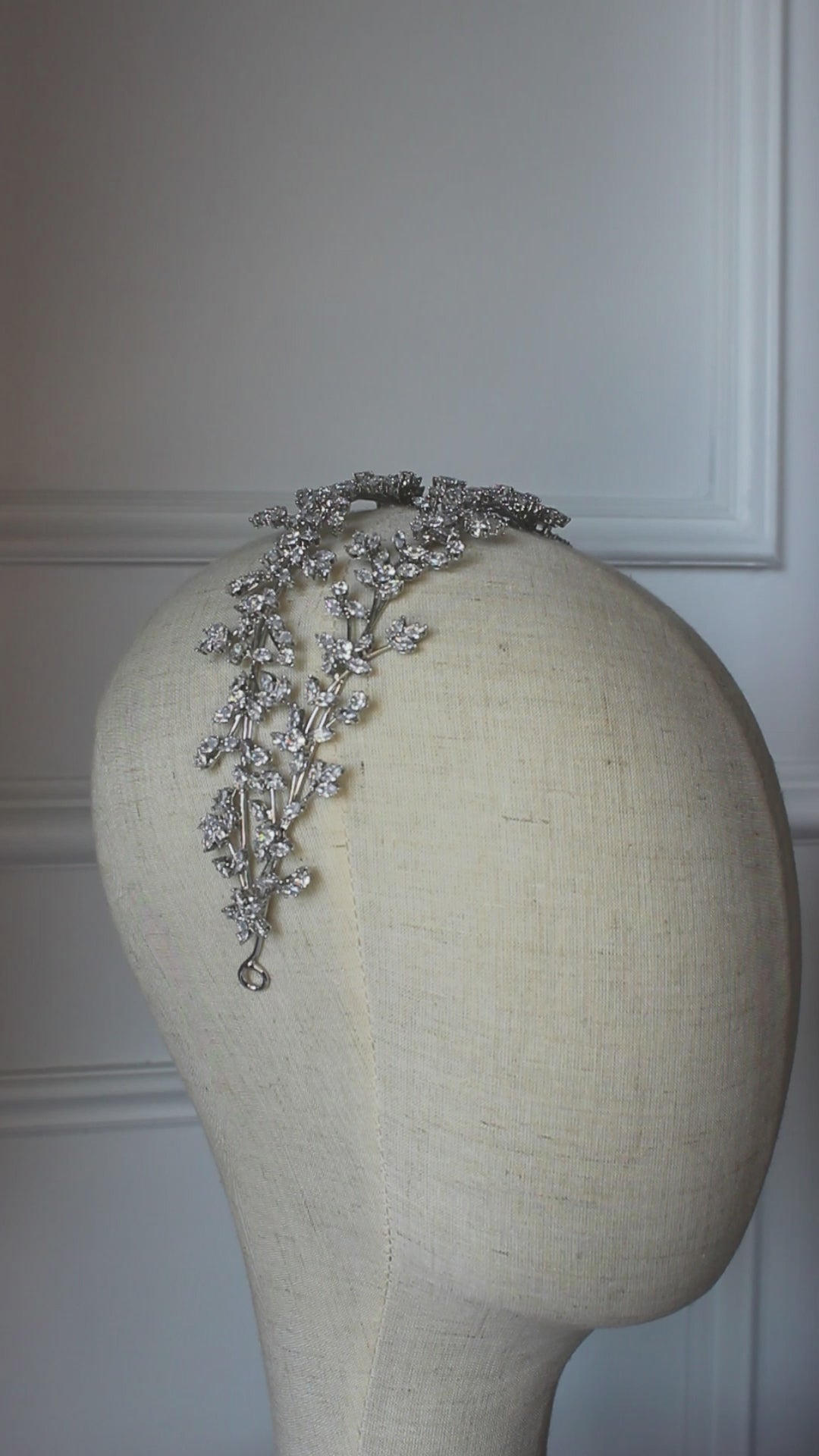 "NADIA" Silver Crystal Bridal Headpiece