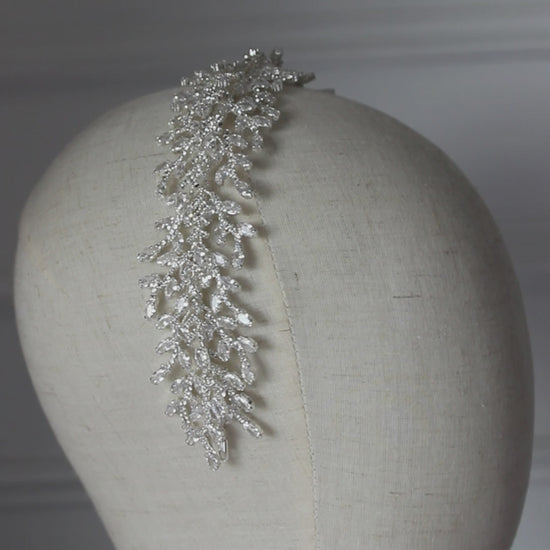 PRE-ORDER "NORA" Crystal Bridal Headpiece - Silver