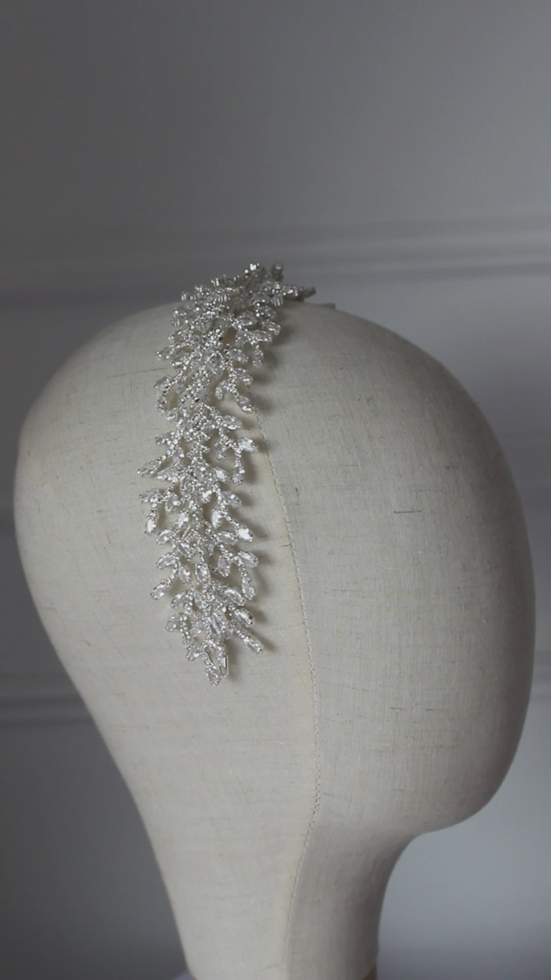 PRE-ORDER "NORA" Crystal Bridal Headpiece - Silver