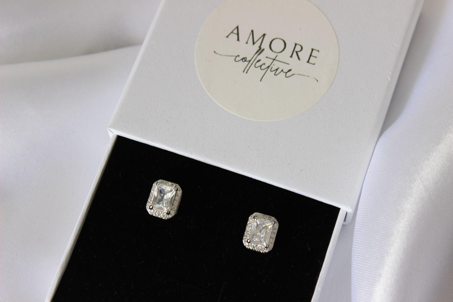 radiant-cut-silver-stud-earrings