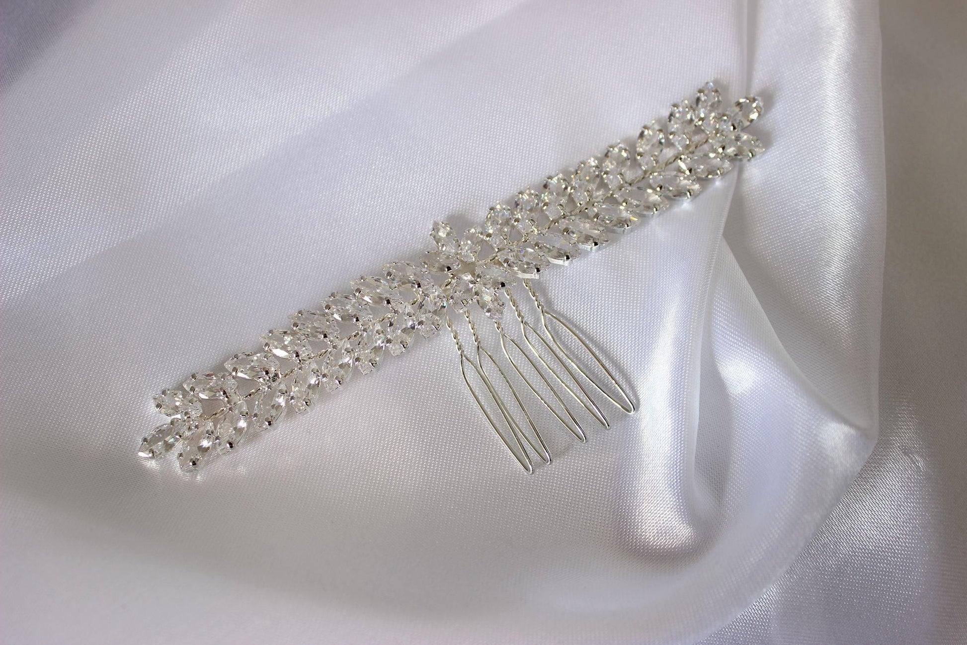 Rae silver bridal hair comb