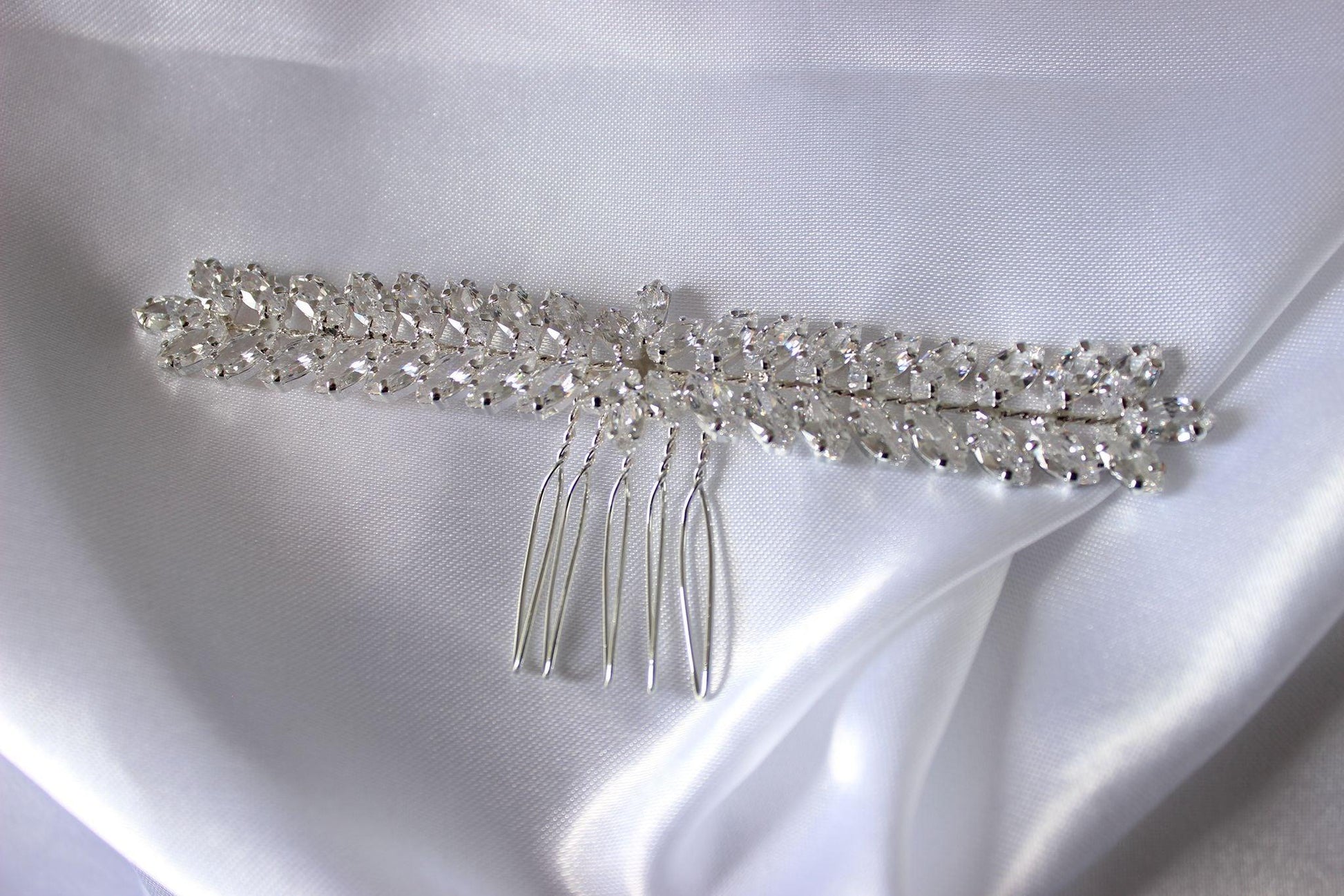 Rae silver bridal hair comb