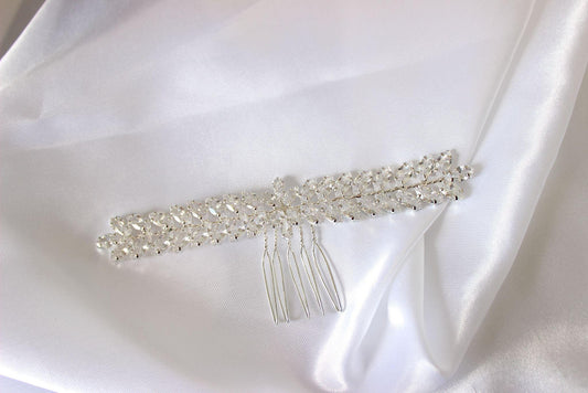 Rae silver bridal hair comb