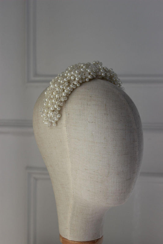 Savannah pearl bridal headpiece