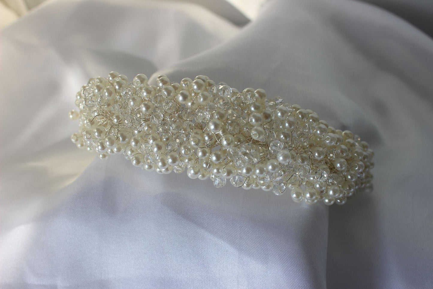 Savannah pearl bridal headpiece
