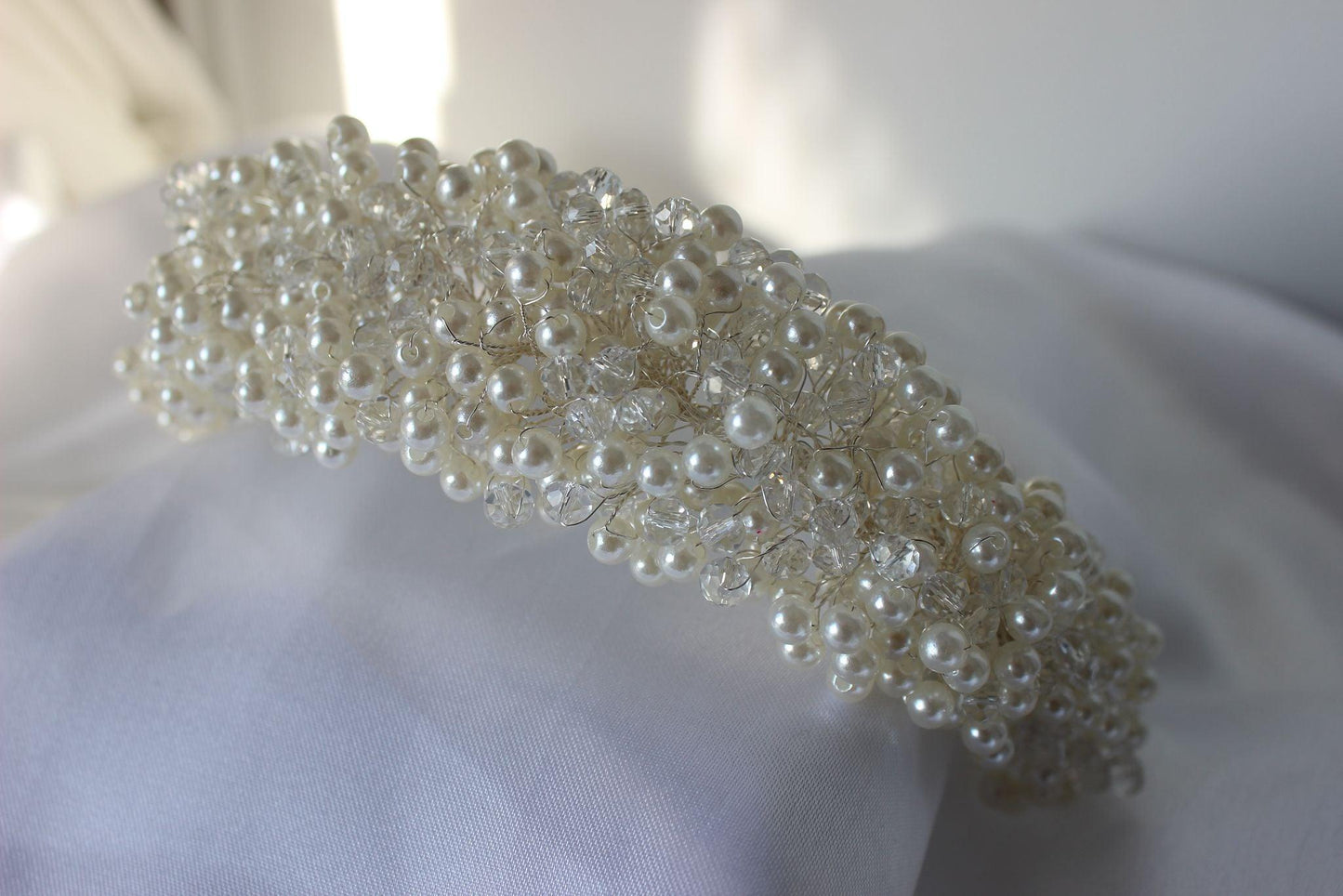 Savannah pearl bridal headpiece