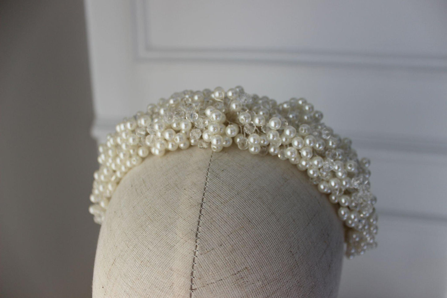 Savannah pearl bridal headpiece
