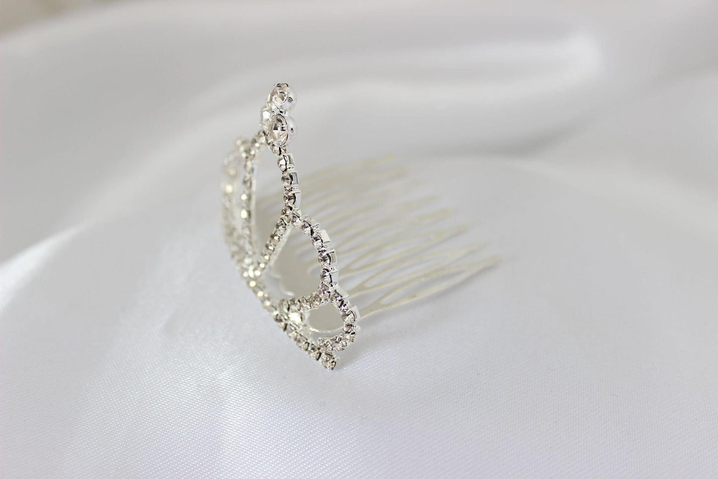 Silver Flower Girl Hair Comb