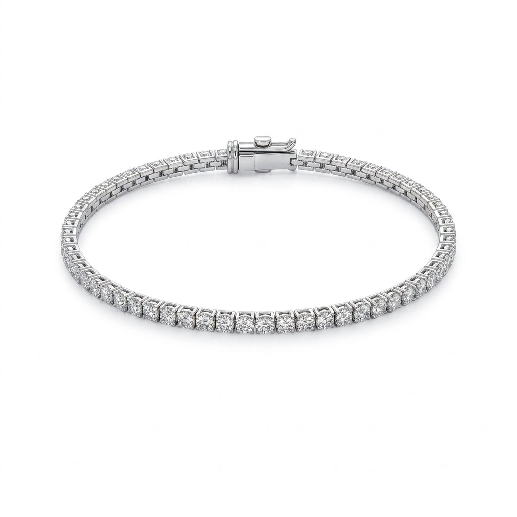 silver moissanite tennis bracelet