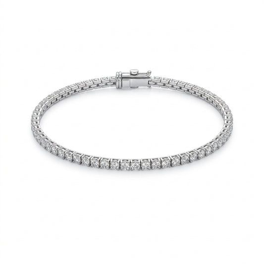 silver moissanite tennis bracelet