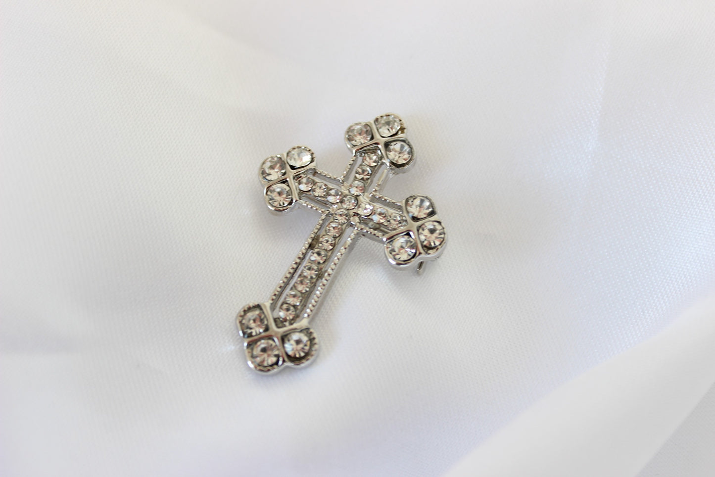 Silver Orthodox Cross Suit Pin