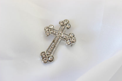 Silver Orthodox Cross Suit Pin