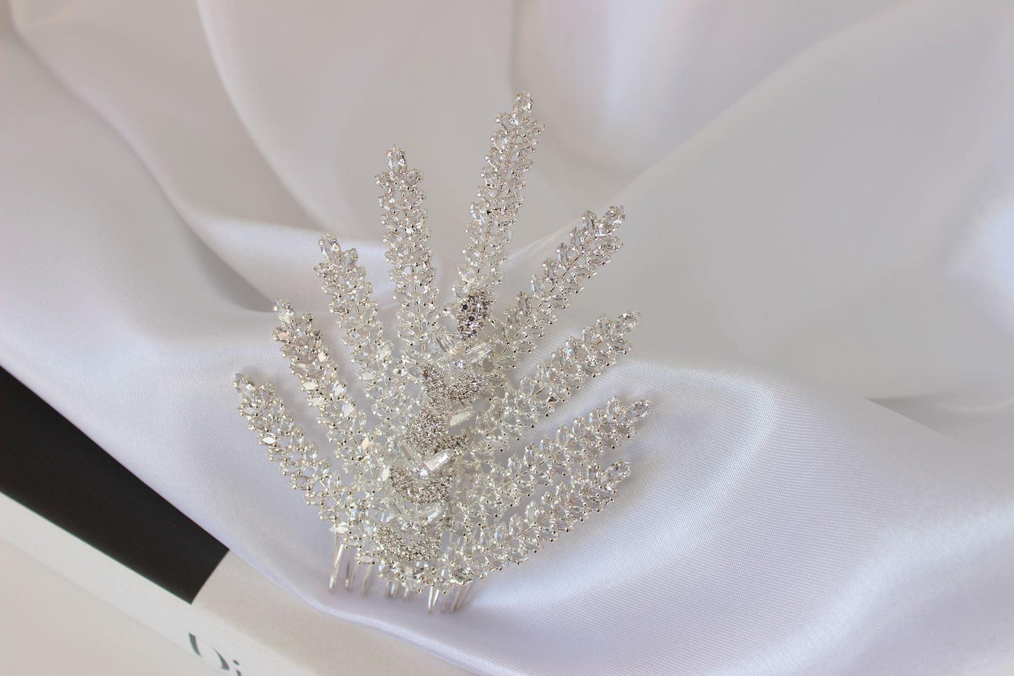 Stella silver crystal bridal hair pin