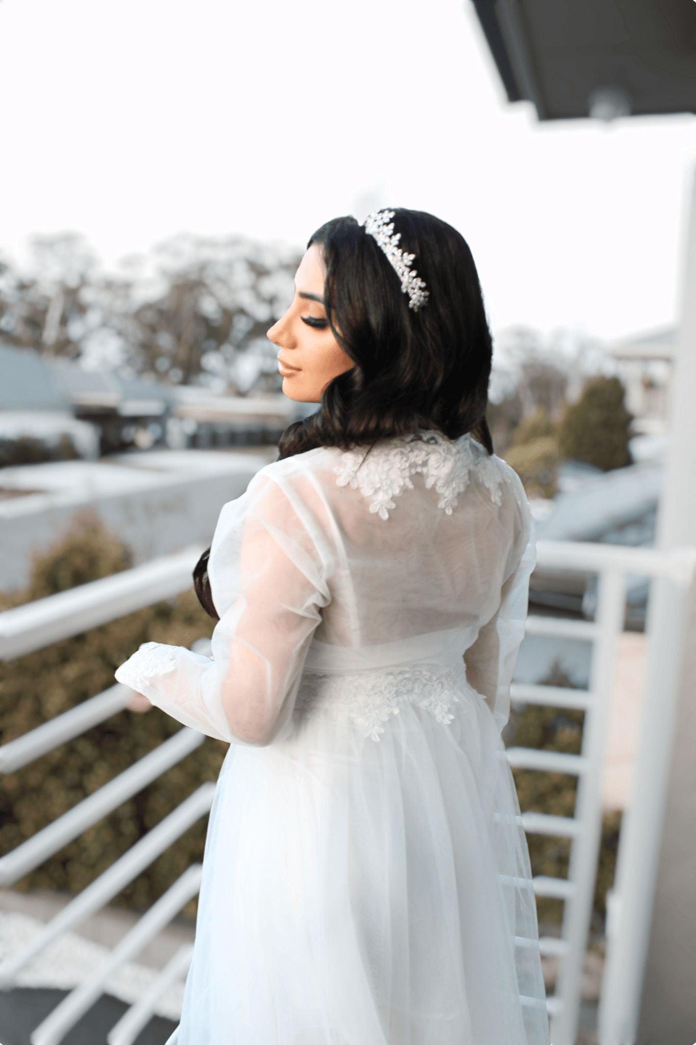Valentina lace bridal robe