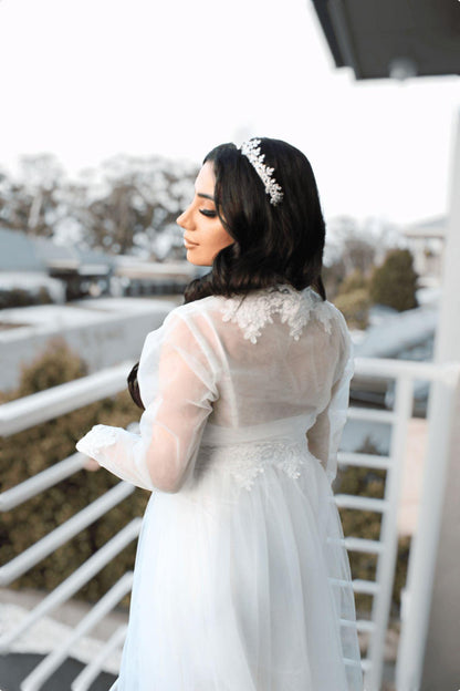 Valentina lace bridal robe
