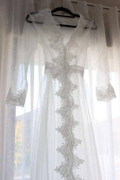 Valentina lace bridal robe