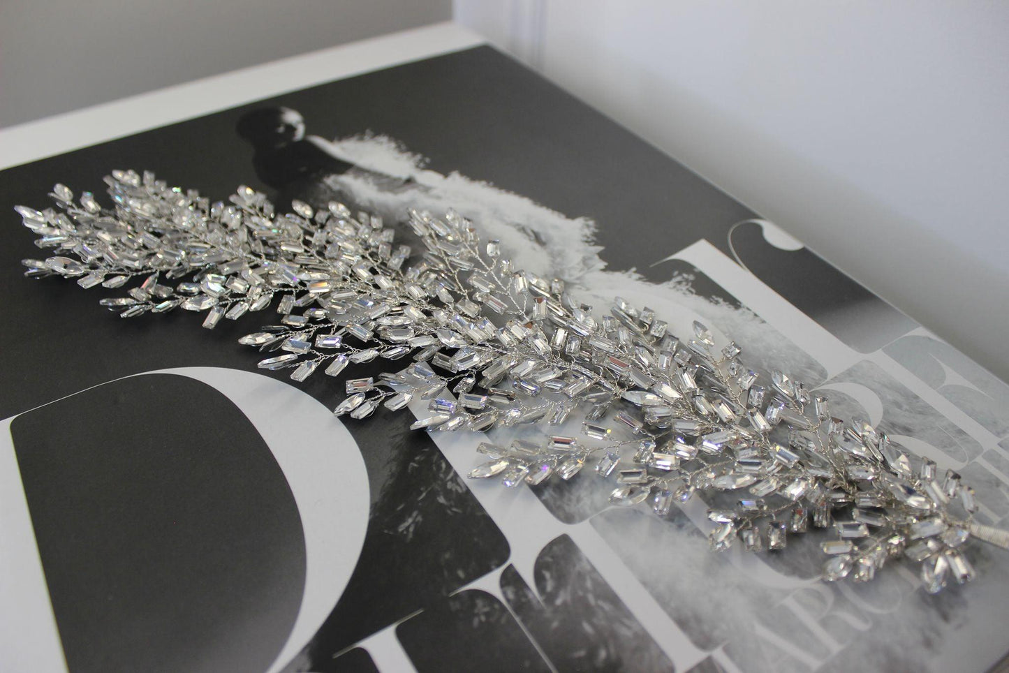 Vanessa silver crystal bridal headpiece