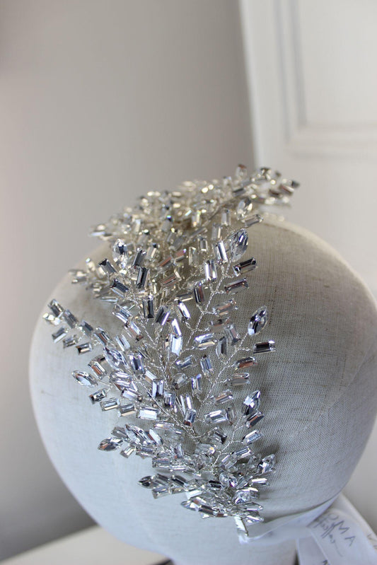 Vanessa silver crystal bridal headpiece