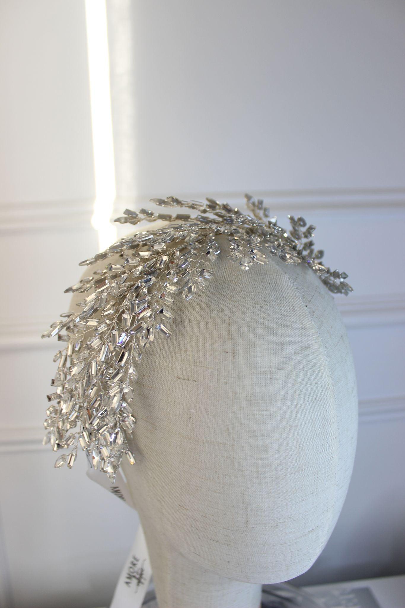 Vanessa silver crystal bridal headpiece