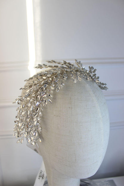 Vanessa silver crystal bridal headpiece