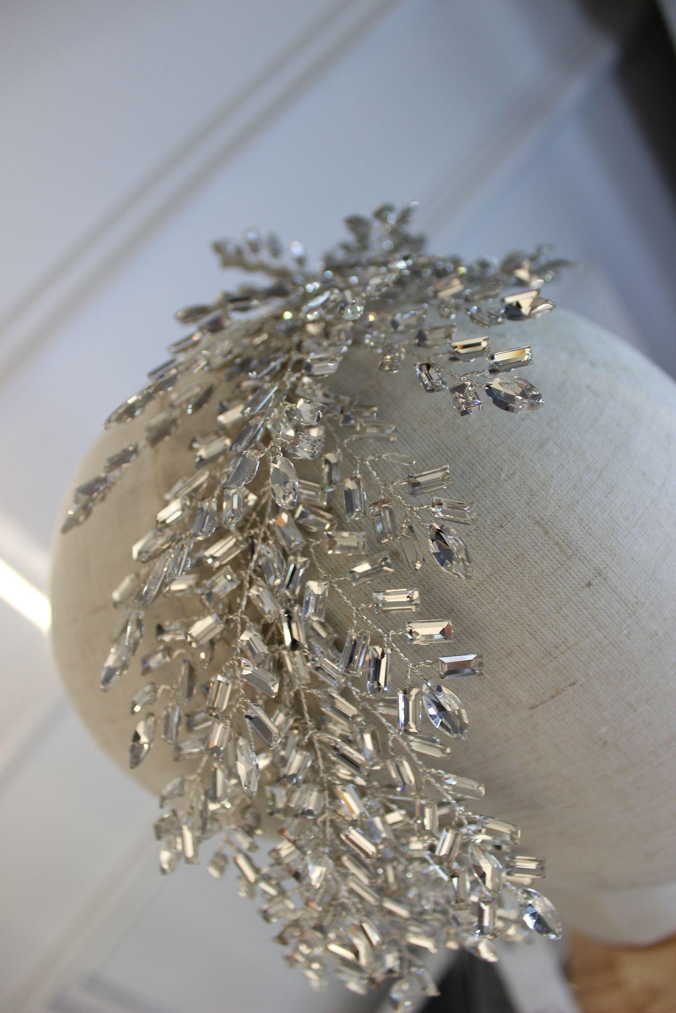 Vanessa silver crystal bridal headpiece