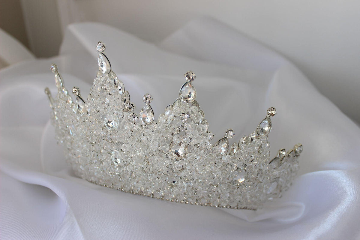 Victoria large silver bridal crown