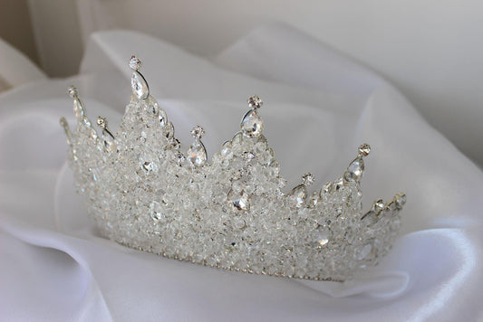 Victoria large silver bridal crown