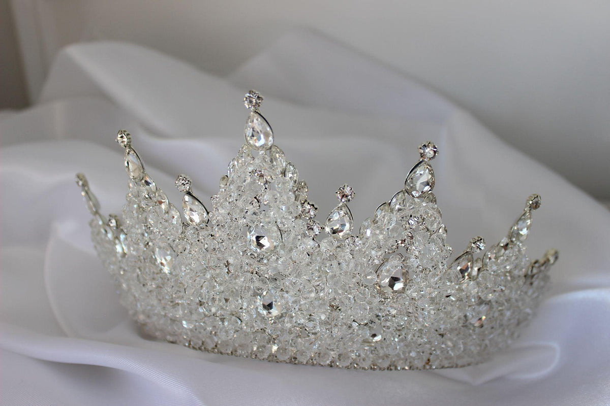 Victoria large silver bridal crown