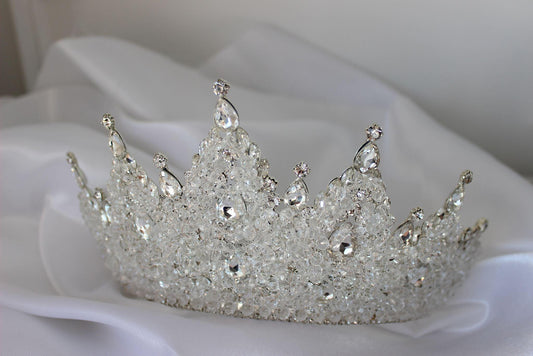 Victoria large silver bridal crown