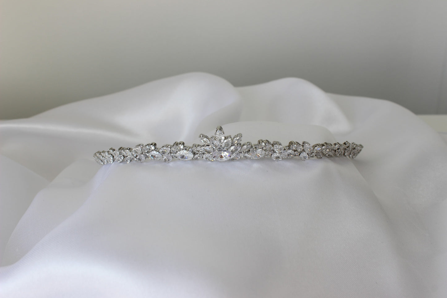 Vivian slim silver wedding tiara