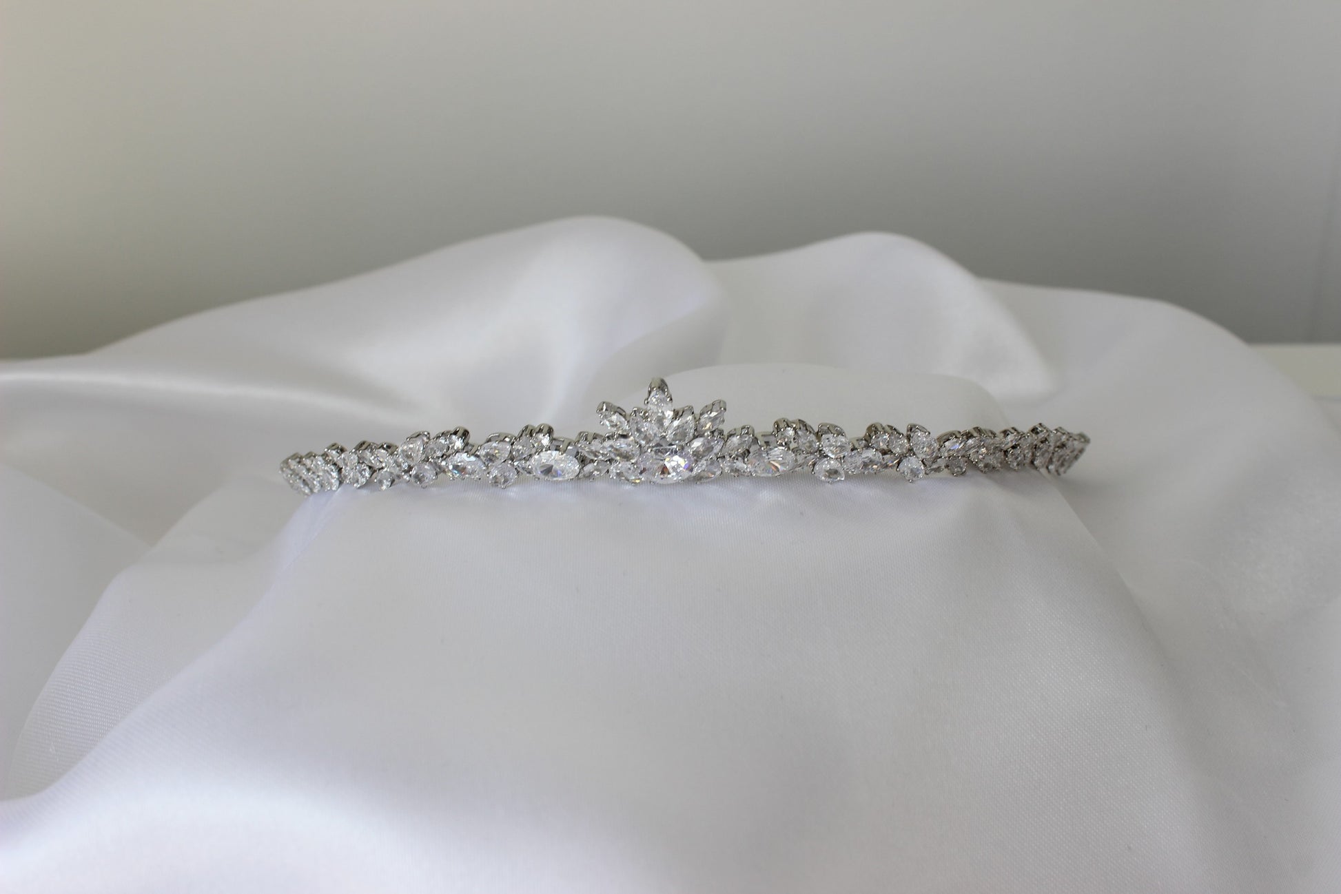 Vivian slim silver wedding tiara