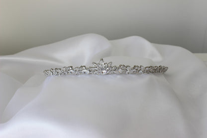 Vivian slim silver wedding tiara