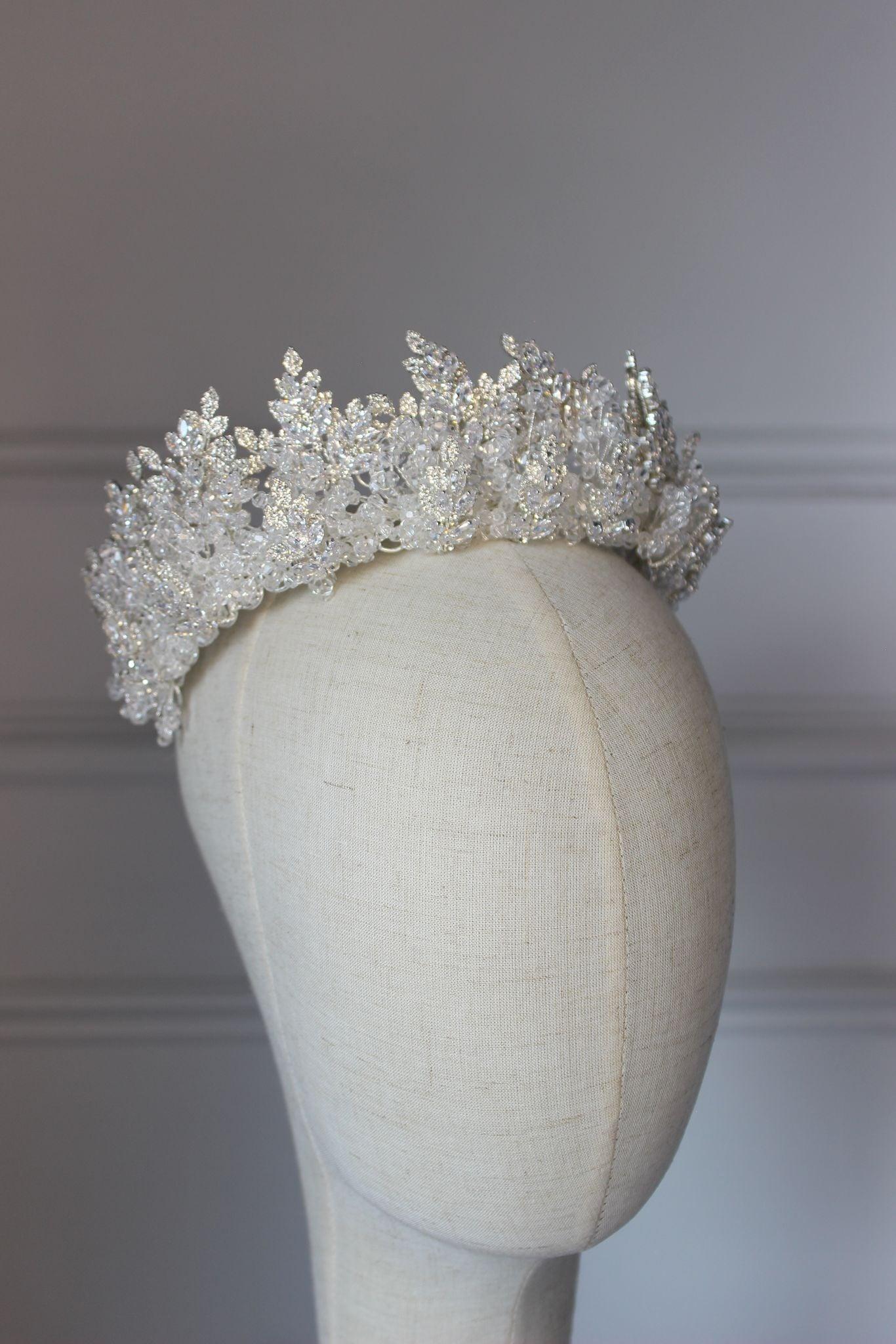 Yasmin silver bridal crown